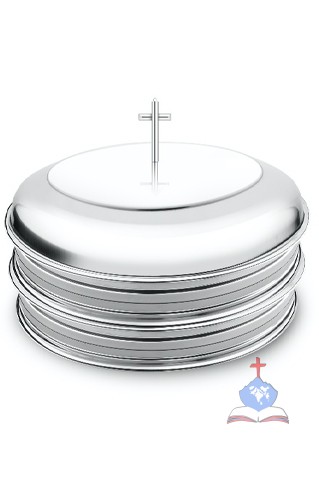 Holy Communion Tray  Double container with 66 cups,  Mirror Polish Stainless Steel