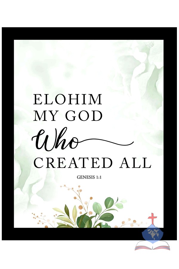 Elohim - My God Who Created All, Genesis 1:1: Christian Wall Art